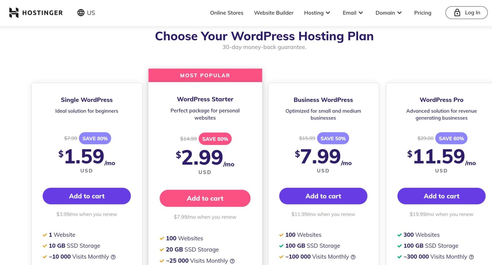 Hostinger hosting service website 2021